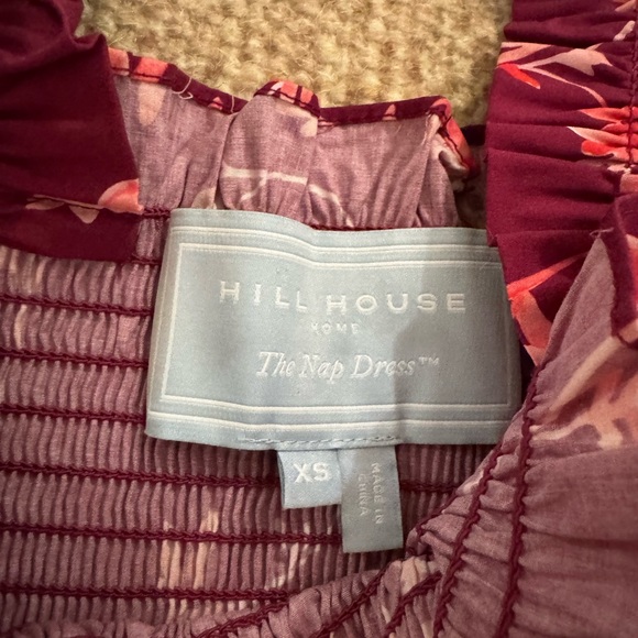 Hill House Home Ellie Nap Dress in Botanical Burgundy | Size XS - Picture 4 of 6